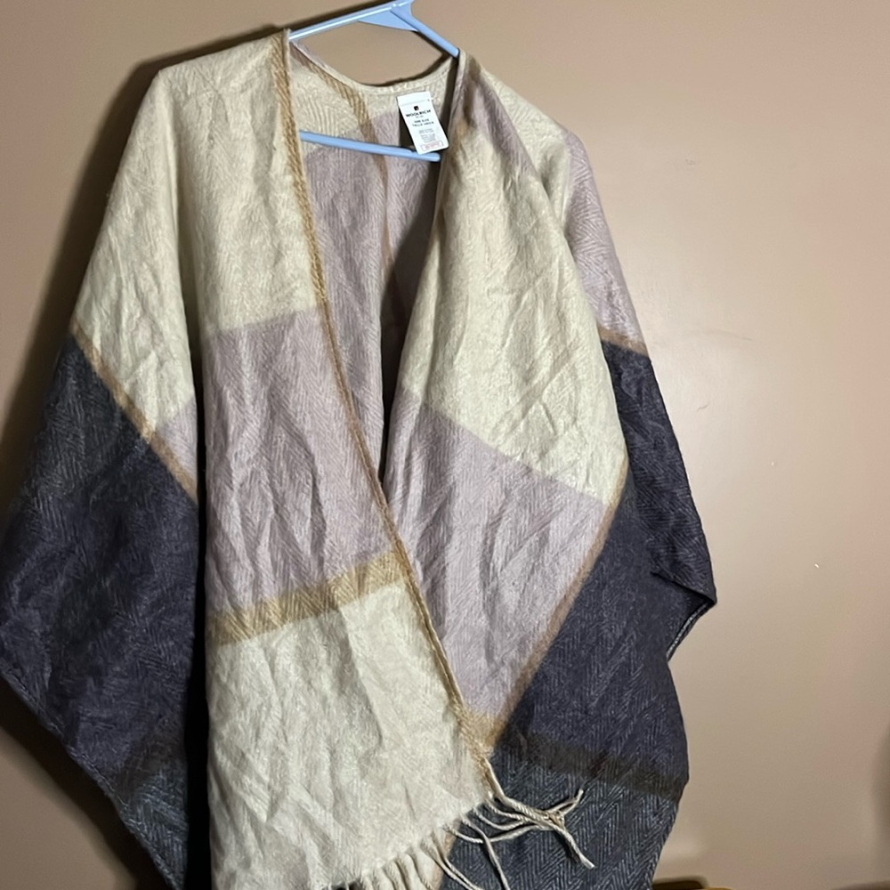 😄Woolrich Cape Shawl Osfm